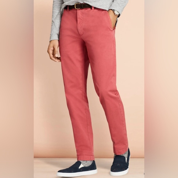 Brooks Brothers Dark Pink Garment-Dyed Stretch Chinos - Picture 14 of 14